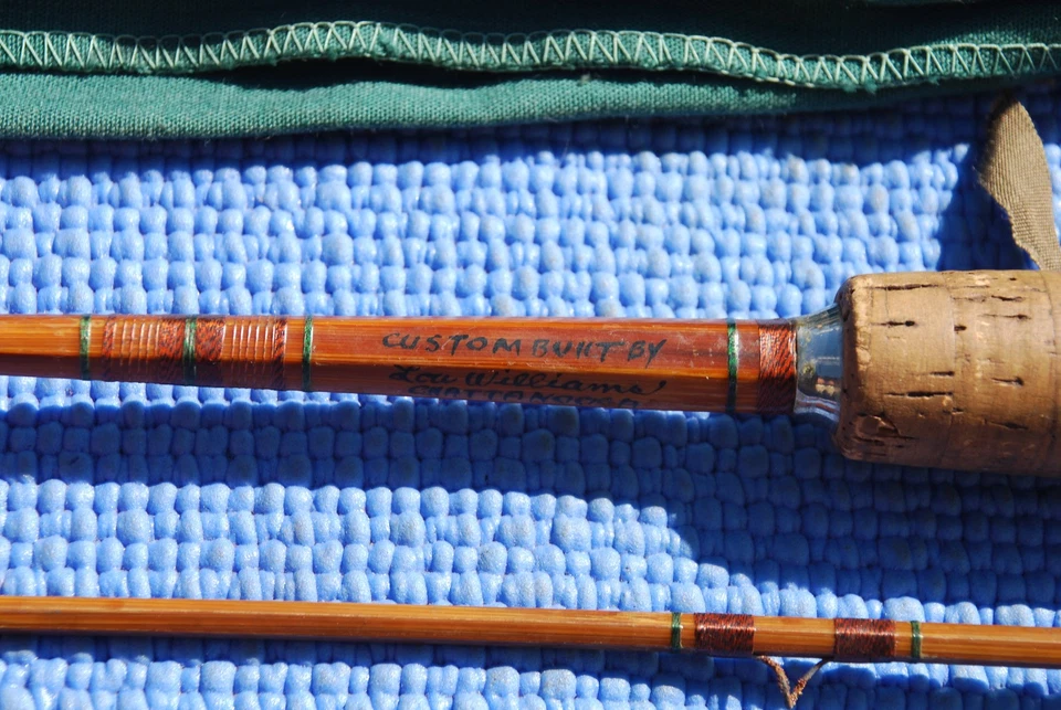 Caña de pescar con mosca de bambú dividida Lou Williams construida a medida de colección 90" Chattanooga Tn Foto 3 de 4