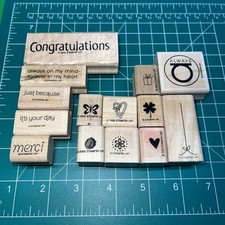 Retired Wood Mounted Rubber Stamps - Mix Theme - Lot 5079