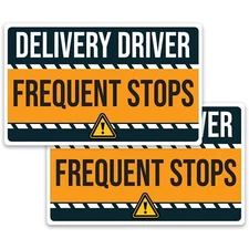 Magnet Me Up Caution Frequent Stops Delivery Driver Magnet Decal, 2PK, 5x8 inch