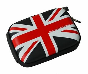 Croco Black Union Jack Flag SML Hard Case for Vivitar ViviCam 8324 Dvr510 T234