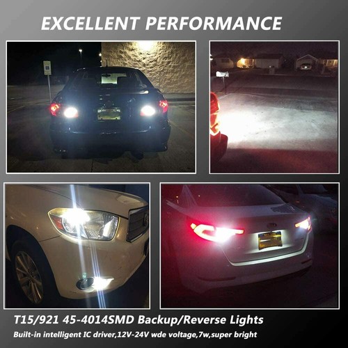 2PCS LED Reverse Back Up Light Bulb 921 912 W16W T15 906 916 Super White 6000K - Picture 10 of 10