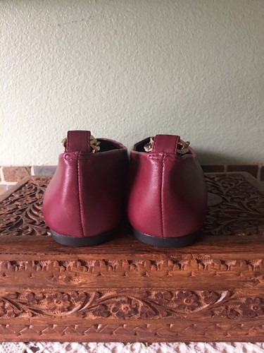 Vince Camuto Womens Chain Latenla SlipOn Plum/Burgundy Leather Ballet Flats 8M - Picture 4 of 8
