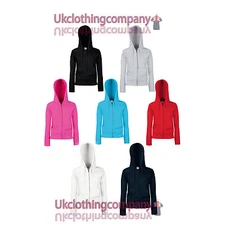Fruit Of The Loom Lady-Fit Premium Hooded Sweat Zipped Jacket-Womens zip Hoodie
