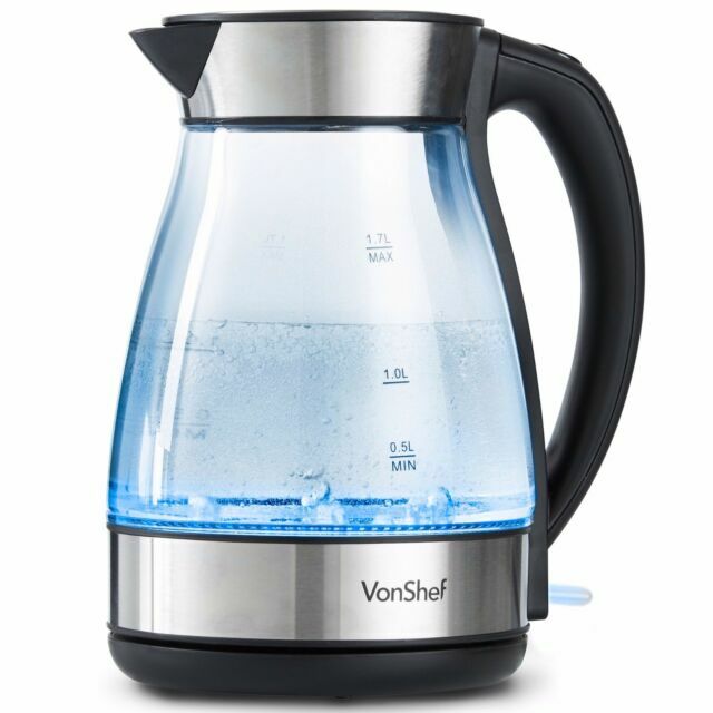 VonShef Glass Kettle Blue LED (13/347) for sale online UK