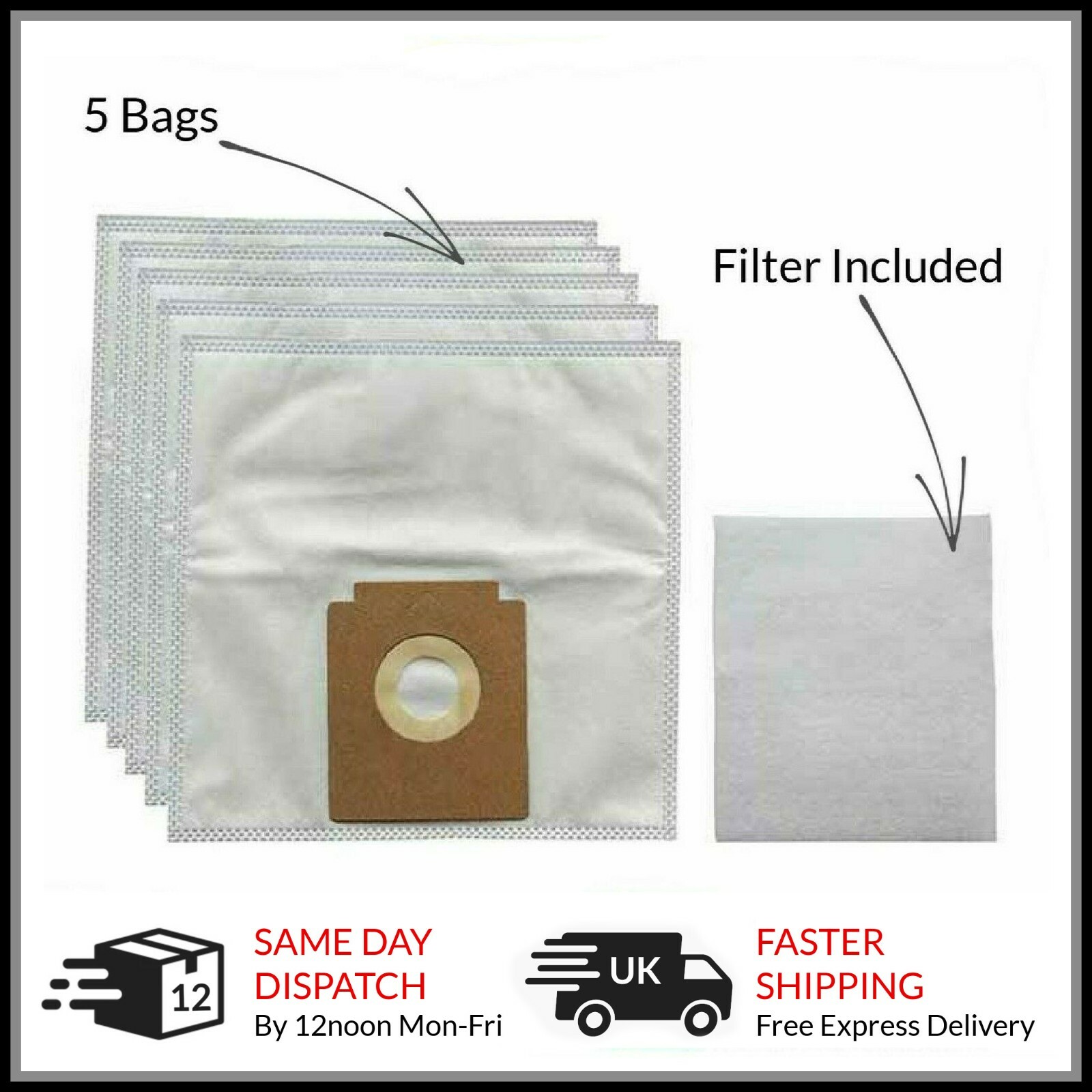 5 x Cloth Dust Bags for ZANUSSI ZAN3002EL ZAN3002 Vacuum Cleaner Hoover