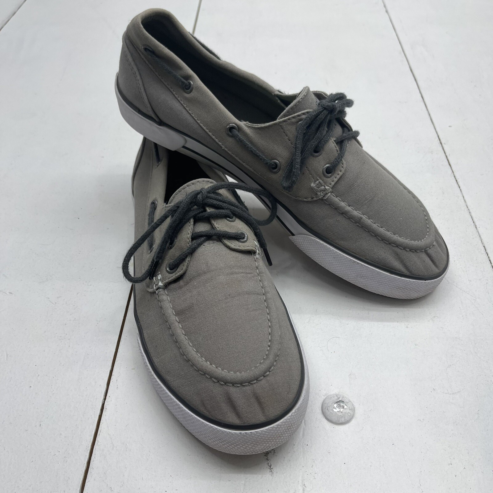 Polo Ralph Lauren Franz Grey Canvas Boat Shoes Mens S… Gem