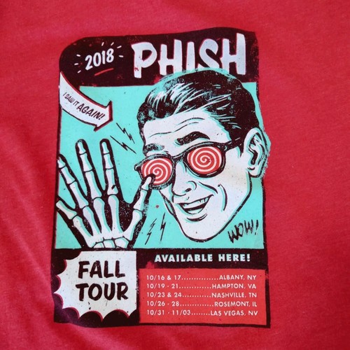 Camiseta Phish 2018 Gira de Otoño Concierto Juvenil L Roja Unisex Para Mujer ¿Pequeña? Logo de pez - Imagen 4 de 8