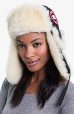 canada goose suede shearling pilot hat