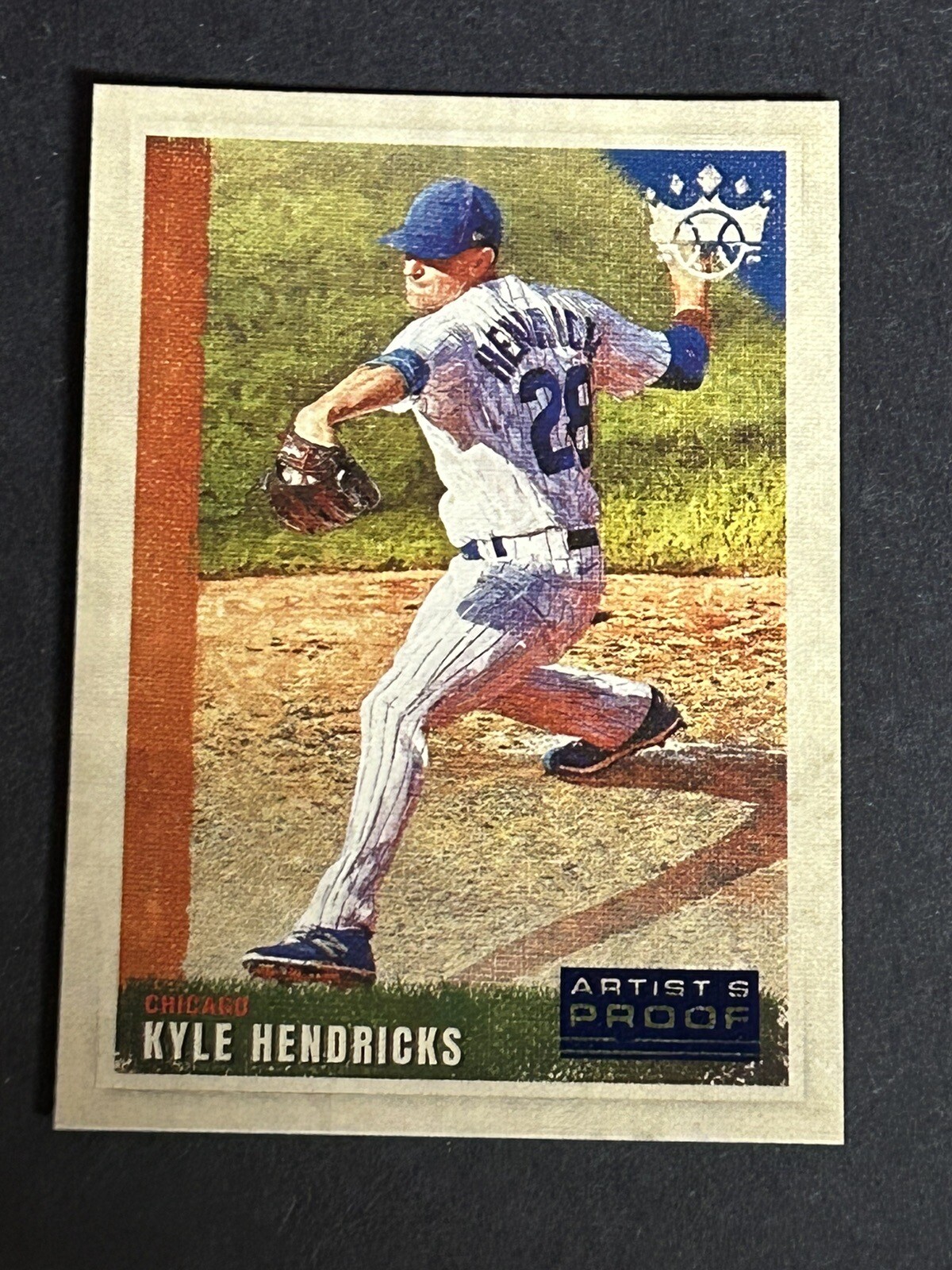 2022 Diamond Kings Blue Artist's Proof Kyle Hendricks #28 Chicago Cubs
