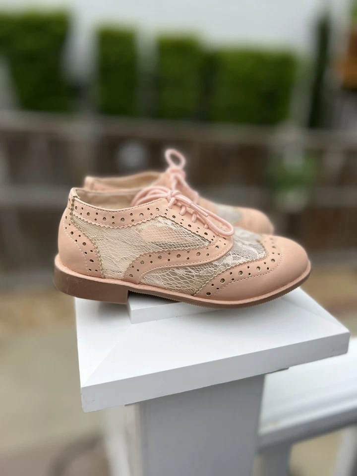 Новый oxfords brogue розовый девочек ясельного возраста кружевные туфли - Изображение 3 из 4