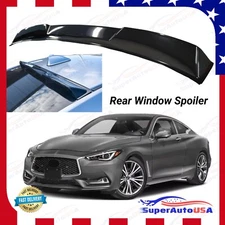 Fits 2014-2022 INFINITI Q60 ABS Gloss Black Rear Roof Window Visor Spoiler Wing
