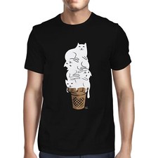 1Tee Mens Cat Ice Cream T-Shirt