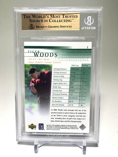 2001 Upper Deck Tiger Woods Rookie #1 BGS 9.5 Gem Mint GOAT🔥 - Picture 3 of 5