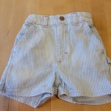 Vtg Osh Kosh Childrens Denim Pinstripe Shorts Sz 6S Made In USA