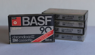 5x BASF chromdioxid II 90 SM Kassette Tape