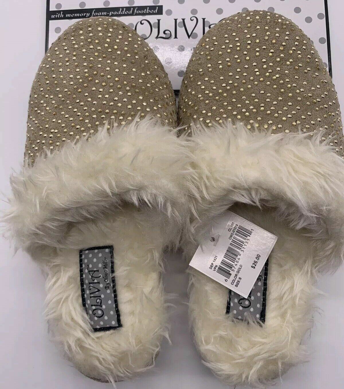 PANTOFOLA D’ORO Ciabatte donna Olivia S 5 6 nuove con etichette memory foam oro perline foderate pelliccia sintetica graffi