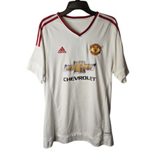 Adidas White Manchester United F.C Climacool Tee Men's T-shirt Jersey Size L