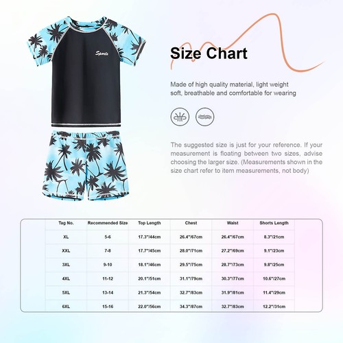Kids Boys Suit Swimwear Swimsuit Short Sleeve Set Tops Tracksuit Beachwear - Picture 8 of 13