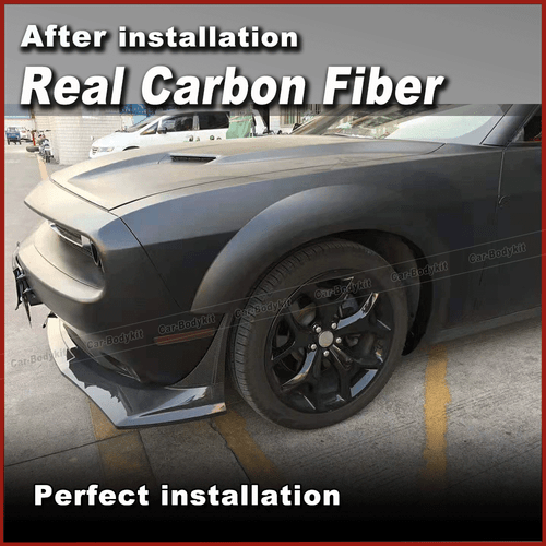 Labio delantero de carbono alerón delantero Splitters labio se adapta a Dodge Challenger 15-19 - Imagen 5 de 14