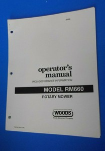 Woods OPERATORS & PARTS MANUAL FOR RM660 REAR MOUNT FINISHING MOWER | eBay