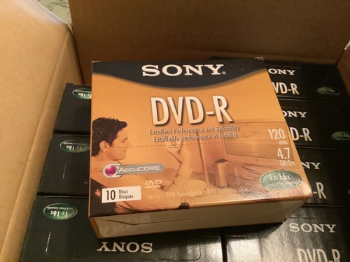 Sony DVD-R 4.7GB 120 Minute Blank Disc 10-Pack lot 10 case new 100 total - Picture 2 of 4