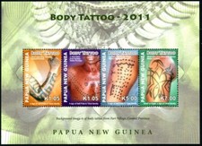 2011 Papua New Guinea  - Body Tattoo - Sheetlet - MNH