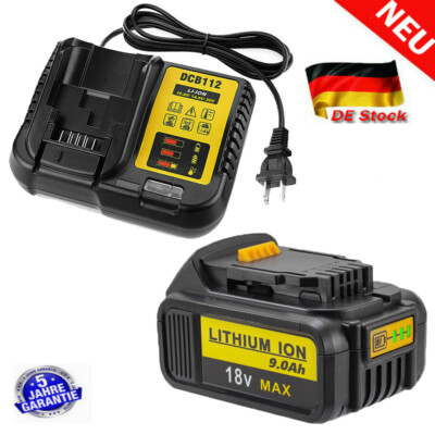 Für DeWalt DCB184 Akku 18V 9AH/ 6AH XR Li-Ion Batterie DCB182 DCB205 or Ladegerä