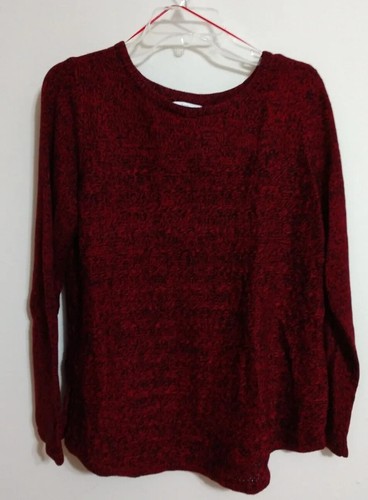 Croft & Barrow Damen XL rot schwarz meliert lockerer Strickpullover atemberaubend gebraucht, in einwandfreiem Zustand
