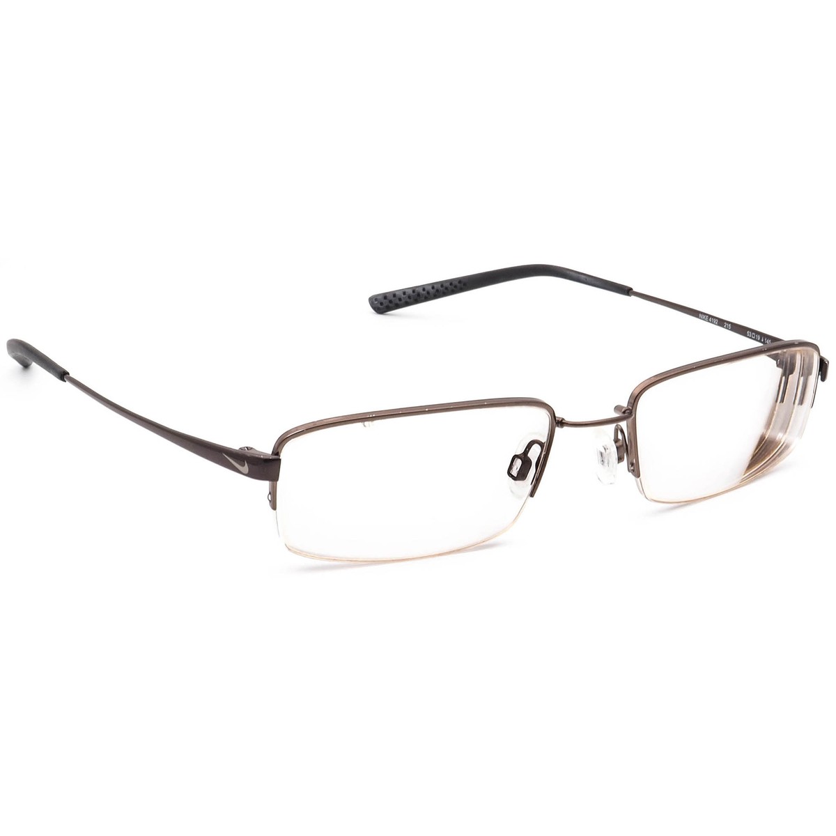 Nike Men's Eyeglasses 4192 215 with Flexon Brown Half Rim Metal
