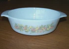 Vintage Vegetable Harvest Anchor Hocking Milk Glass 1 Qt. Round #436