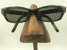 Vintage Robert Marc 501-24 Brown Crystal Oval Sunglasses Frames Handmade France