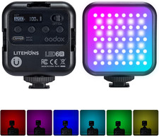LED6R RGB Video Light,360  Full Color LED Camera Light,Hsi Adjustable 36000 Colo