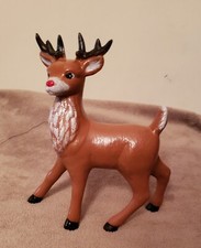 rudolph the red nosed reindeer Ceramic Figure New Made In USA