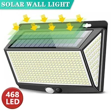 Solar Power LED PIR Motion Sensor Outdoor Security Garden Wall Lamp Light IP65