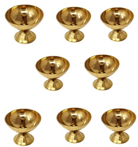 UKAL Messing Öllampe für Pooja Zweck und Diwali (Gold, Durchmesser 4,5 cm) - Bild 1 von 3