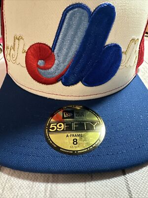 MONTREAL EXPOS OLYMPIC STADIUM ''OFF WHITE'' 59FIFTY A-FRAME NEW ERA FITTED CAP