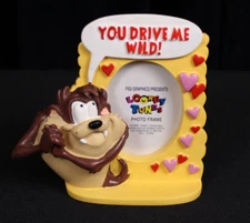 Vintage Looney Tunes Taz You Drive Me Wild Mini Picture Frame 