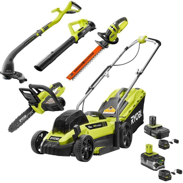 RYOBI 13 in. ONE+ 18Volt LithiumIon Walk Behind Push Lawn Mower