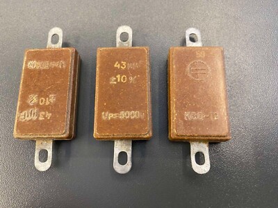 SilverMica Capacitors 43pf 5kV KSO-12. Set of 3. NOS
