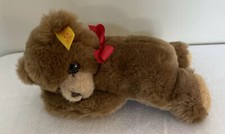 2003 Steiff Floppy Bear 082108 Yellow Ear Tag 8 Red Ribbon MB