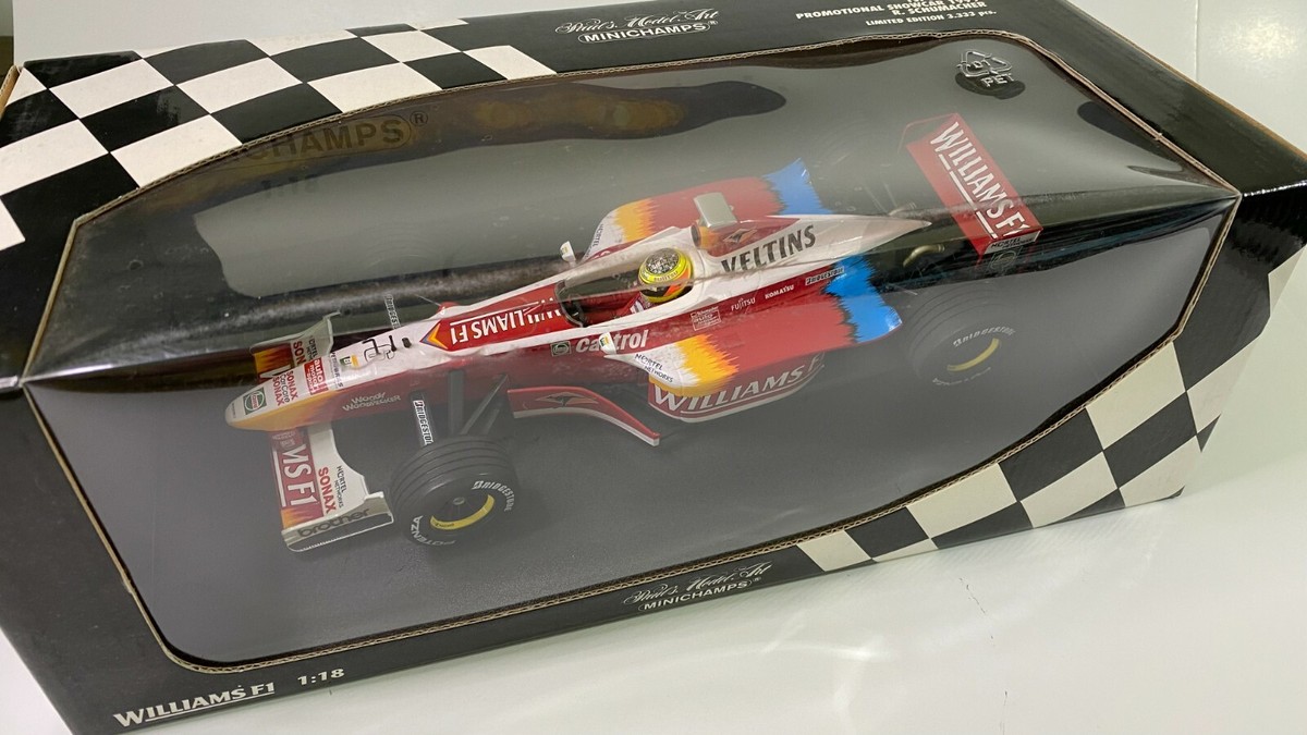 ウィリアムズ　Ｆ１　ショーカ―　’９９　 シューマッハ　1/18　ミニチャンプス ウィリアムズ F1 ショーカ― '99 シューマッハ 1/18