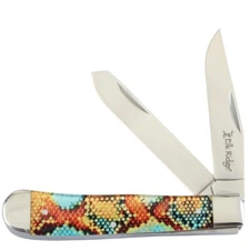 Elk Ridge Gentleman's Trapper Orange & Teal Folding Stainless Knife 42452TN