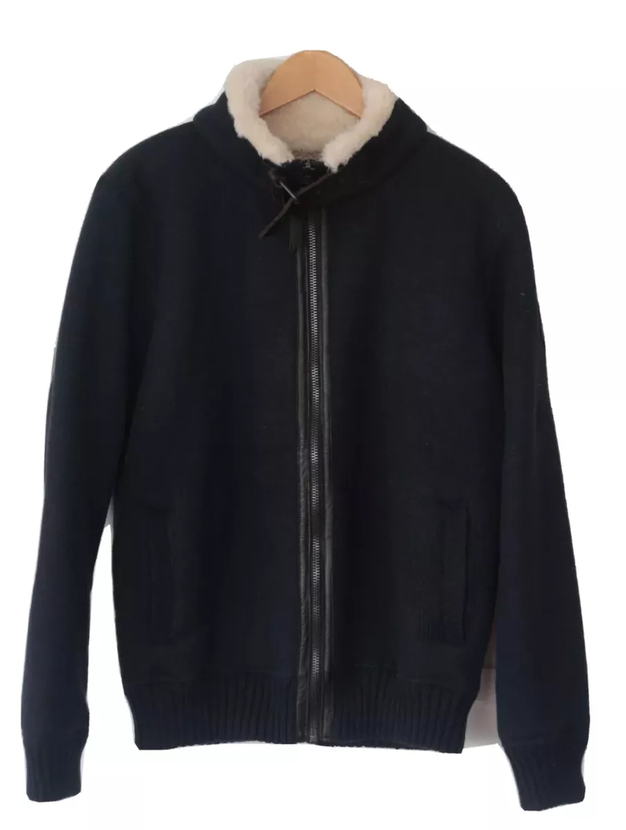 Schott Sherpa Lined B3 Bomber Sweater Jacket L size | eBay