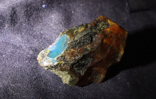 Exquisite Natural Dominican Clear Orange Blue Amber Rough Specimen 50mm 17.8g - Picture 2 of 7