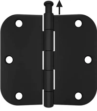 HOSOM 18 Pack Rounded Door Hinges 3.5 x 3.5 inch 5/8 Radius Matte Black.