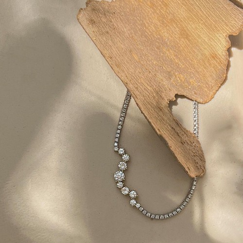 6.1ct Round cut GIA Certified Lab Grown Diamond 18k white gold Eternity Necklace - Picture 2 of 9