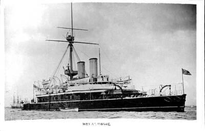 British Royal Navy Battleship HMS Howe SHIPPING NAVAL OLD PHOTO