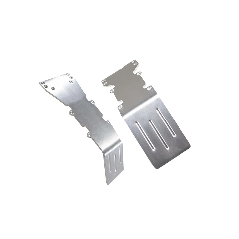 T-Maxx, E-Maxx Brushed Finished Aluminum skid plate set NEW Front and Rear - Image 2 of 4