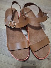 Cole Haan Originalgrand Flatform Sandals- Womens- Size 8B Brown Orange-Buckle
