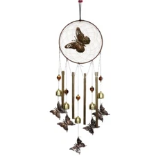 Metal Wall Tube Butterfly Windchime for Home Garden Elegant